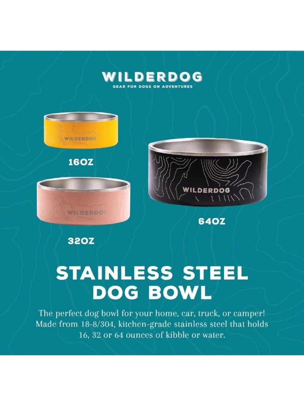 Durable Stainless Steel Dog Bowl - BPA-Free, Non-Slip Base, 16 oz, Pacific Blue